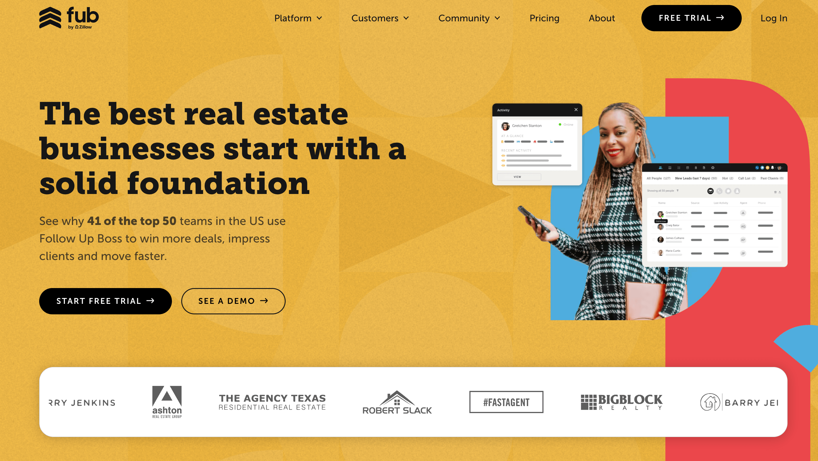 Follow Up Boss's landing page